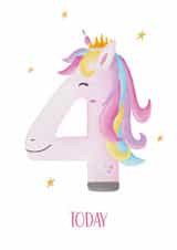Cute 4th Birthday Card - Magical Unicorn - For Her created by Treasure and Blossom