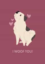 I Woof You! • Dog Anniversary Birthday Card • Jask Russell Terrier • Love Card created by Woof by Hollie