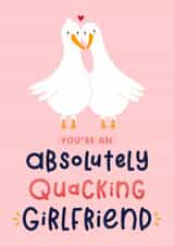 Cute Anniversary Card - For Girlfriend - Duck Pun created by Joanne Hawker
