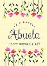 Mothers day card for Spanish Grandmother - cute flowers - to a lovely Abuela created by Sweet Corazon