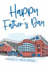 Football Father's Day Card - Rangers FC - Ibrox Stadium created by Moo & Snip