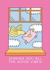 Cute Good Luck Card - Sending Good Vibes created by Stormy Knight