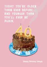 Cheeky 40th Birthday Card - For Her - Cake created by Holly Fox