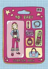 Cute Birthday Card - Nineties Baby Action Figure created by Patricia’s Little Studio