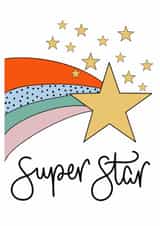 Funky well done/congratulations card to remind someone they’re a superstar! created by Ink & Etch
