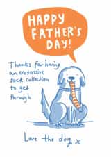 Funny Father's Day Card - From The Dog - Extensive Sock Collection created by Sarah Ray