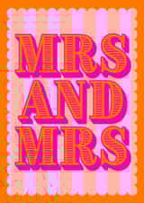 Mrs and Mrs wedding card for female couple created by Nina Bombina