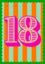 18 birthday card celebration colourful bright stripes created by Nina Bombina