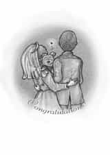 Paw-fectly in love - Cute Wedding Card - Couple and Dog - Congratulations! created by Elspeth Rose