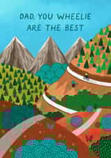 Classic Father's Day/Birthday Card - Mountains - Biking created by Pear Tree Press