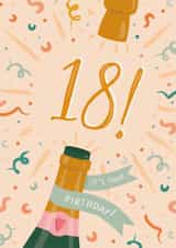 Classic Birthday Card - 18th - Champagne Pop created by The Pattern Press
