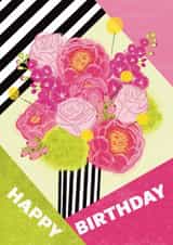 Traditional Birthday Card - Flowers - For Her created by Hello Hatty