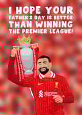 Liverpool Father's Day Card - Premier League Champions - Mo Salah created by Pink Peach Cards