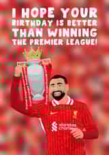 Liverpool Birthday Card - Premier League Champions - Salah created by Pink Peach Cards