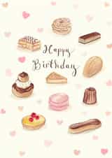 Pretty Birthday Card - Cakes And Pastries created by Love Lucy Illustration