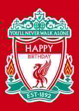 Liverpool Birthday Card - You'll Never Walk Alone - Happy Birthday Badge created by Pink Peach Cards