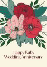 Classic Anniversary Card - 40th - Ruby Wedding created by Sazerelli Designs