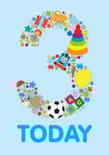 Classic Birthday Card - 3rd - Toys created by mrs L cards