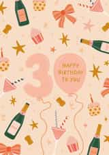 Pretty Birthday Card - 30th - Balloons created by The Pattern Press
