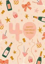 Pretty Birthday Card - 40th - Balloons created by The Pattern Press