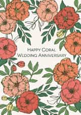 Classic Anniversary Card - 35th - Coral created by Sazerelli Designs