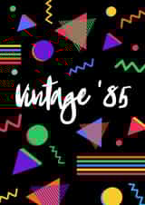 Retro 40th happy birthday card vintage 1985 created by Whaley Nice Designs