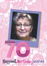 Personalised Birthday Photo Card created by Beverley Hopwood Illustration - Classic Birthday Card - 70th