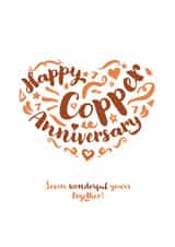 Classic Copper Anniversary card - for your significant other or a special couple created by Fatchair Print