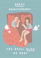 Funny Anniversary Card - Blow Me Away - Farts created by Belly Flops 