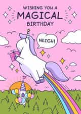Cute Birthday Card - For Girl - Magic Unicorn Rainbow created by Cheeky Legends