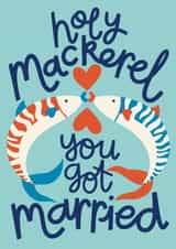 Cute Wedding Card - Fish Kissing - Holy Mackerel created by Christine Cuddihy Illustration