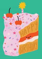 Cute Birthday Card - Cake Slice created by by Rosie Banton