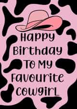 Favourite birthday cowgirl cow print created by Walt Crystals