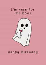 Punny Birthday Card - Ghost - Here For The Boos created by This is Fig