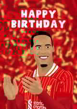 LFC Birthday Card - Premier League Champions - Virgil Van Dijk created by Pink Peach Cards