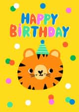 Cute Birthday Card - Party TIger created by little star piggy