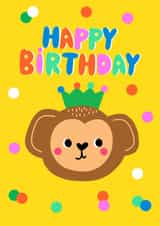 Cute Birthday Card - Party Monkey created by little star piggy