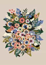 Pretty Birthday/New Home Card - Flowers - For Her created by Sad Girl Illustration