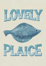 Cute New Home Card - Fish Pun - Lovely Plaice created by Silky Rose Design