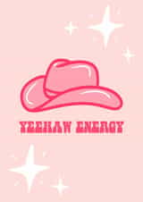 Yeehaw cowgirl hat card with sparkles created by Amber Pigram
