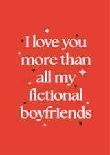 Funny Anniversary Card - Fictional Boyfriends created by Good Girls Book Club