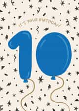 Classic Birthday Card - 10th - Balloons created by The Pattern Press