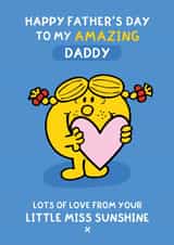 Cute Father's Day Card - For Daddy - Little Miss Sunshine - Mr. Men created by Mr. Men