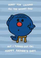 Funny Father's Day Card – Mr. Worry – Mr. Men created by Mr. Men
