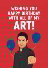 Arsenal Birthday Card - Mikel Arteta - Pun created by The Cake Thief