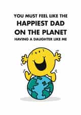 Cute Father’s Day Card - From Daughter - Mr. Happy created by Mr. Men