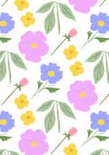 Cute floral spring pattern Card for friends and family created by Elina Diaz