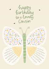 Cute Birthday Card - For Cousin - Floral Butterfly created by Fliss Muir
