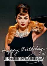 Cute Birthday Card - Audrey Hepburn - Breakfast at Tiffany's created by Shower Thoughts