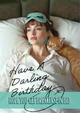 Cute Birthday Card - For her - Audrey Hepburn Breakfast at Tiffany's created by Shower Thoughts